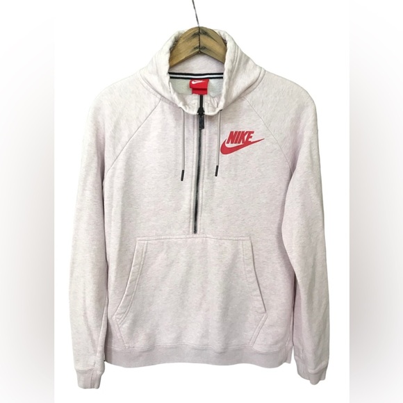 🔥Nike | Women’s pink heather half zip pullover mock neck sweatshirt, size S - Picture 1 of 13